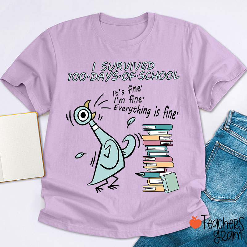 I Survived 100 Days Of School Teacher T-Shirt