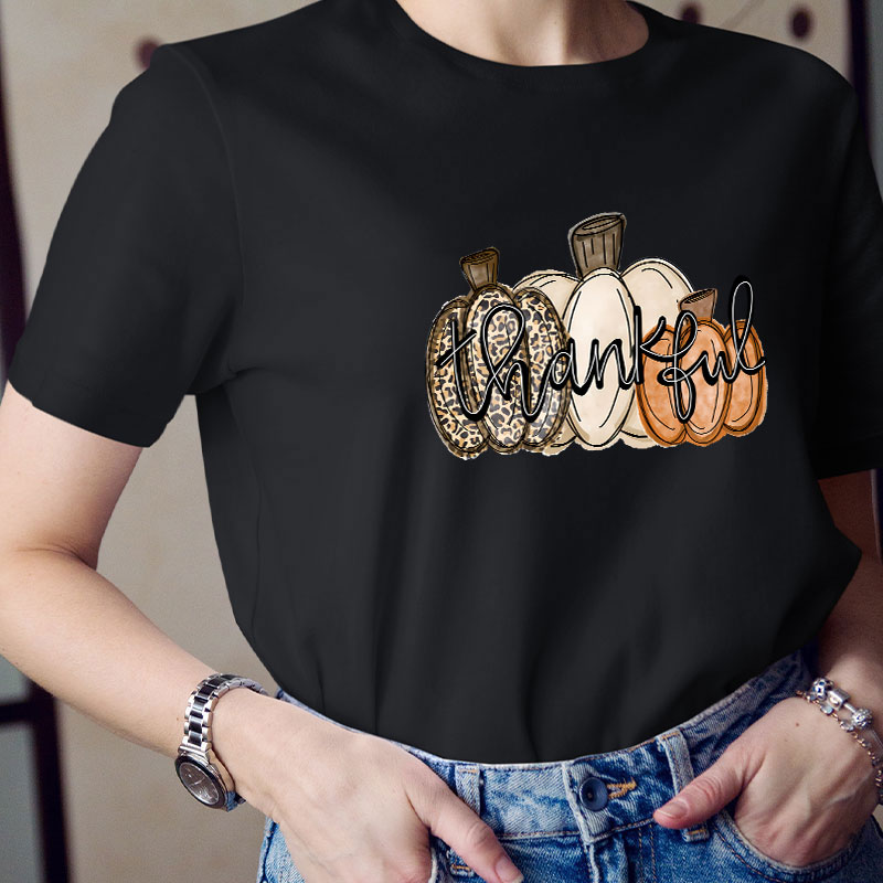 Thankful Pumpkins Teacher T-Shirt