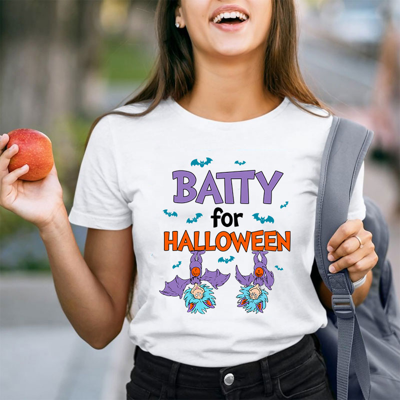 Batty For Halloween Teacher T-Shirt