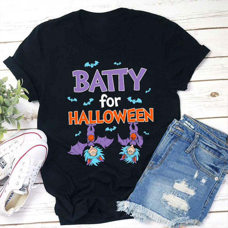 Batty For Halloween Teacher T-Shirt