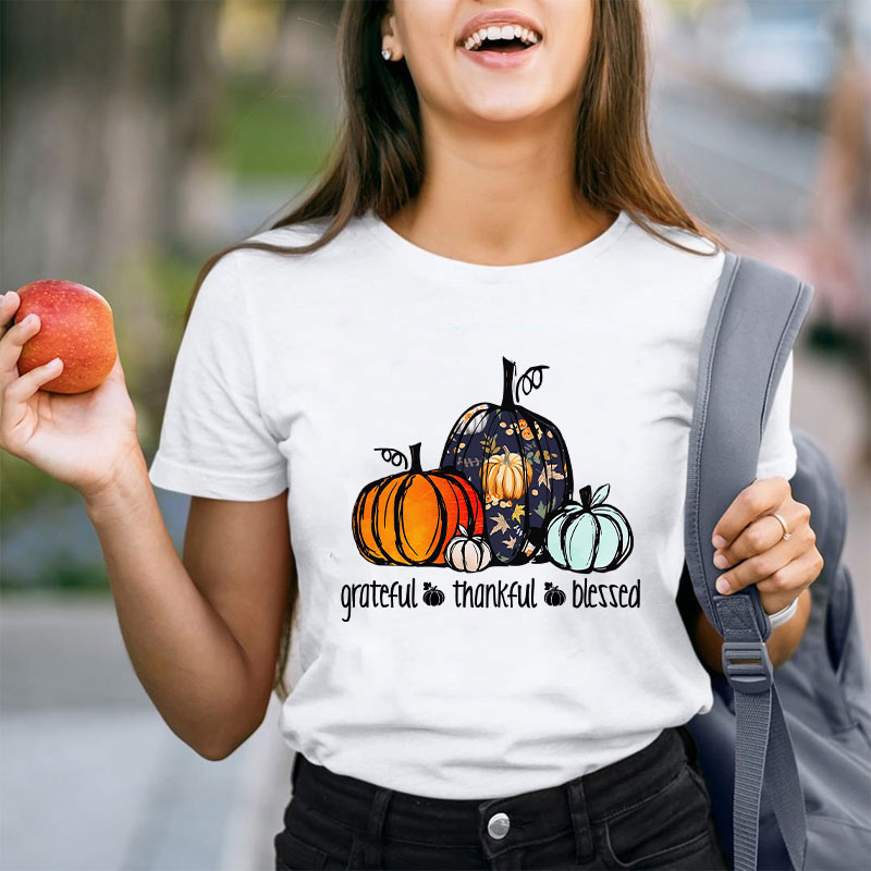 Grateful Thankful Blessed Teacher T-Shirt