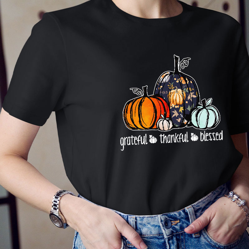 Grateful Thankful Blessed Teacher T-Shirt