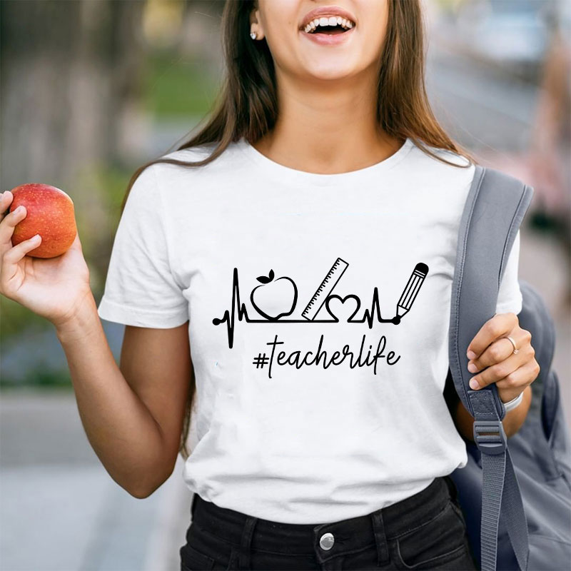 Teacherlife Heartbeat Teacher T-Shirt