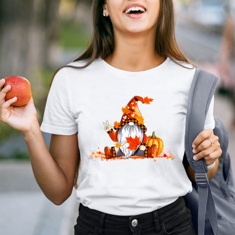 Autumn Gnome Teacher T-Shirt
