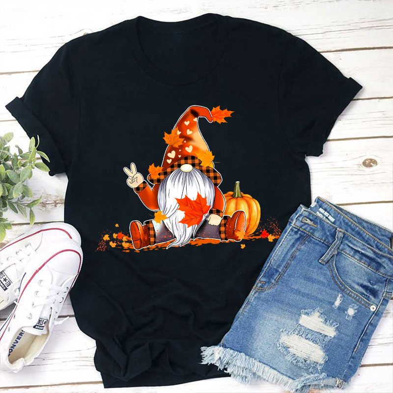 Autumn Gnome Teacher T-Shirt