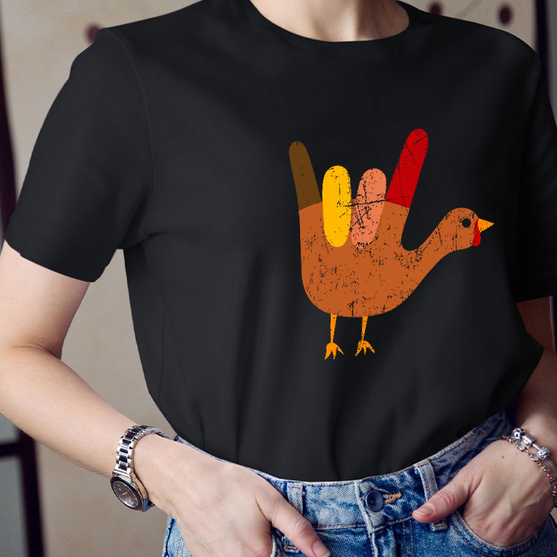 Love Peace And Turkey Teacher T-Shirt