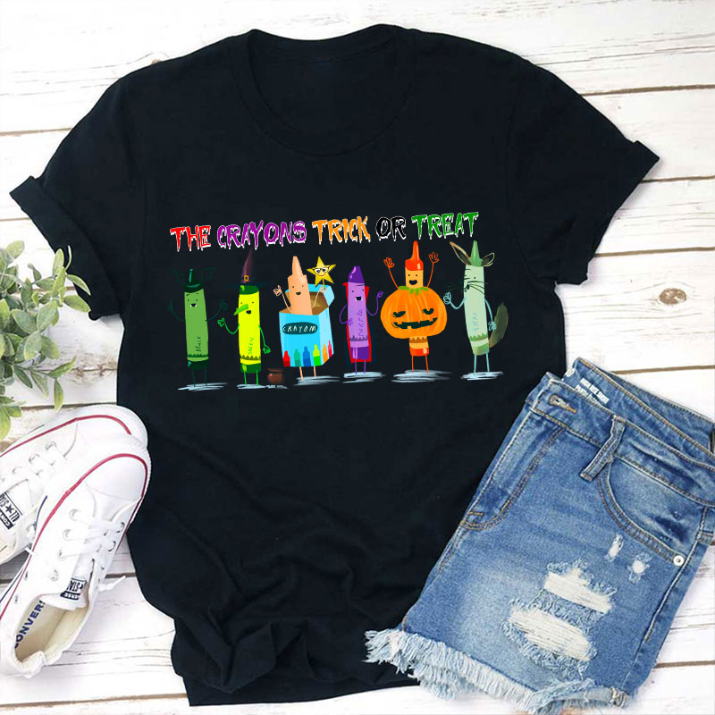 The Crayon Trick Or Treat Teacher T-Shirt
