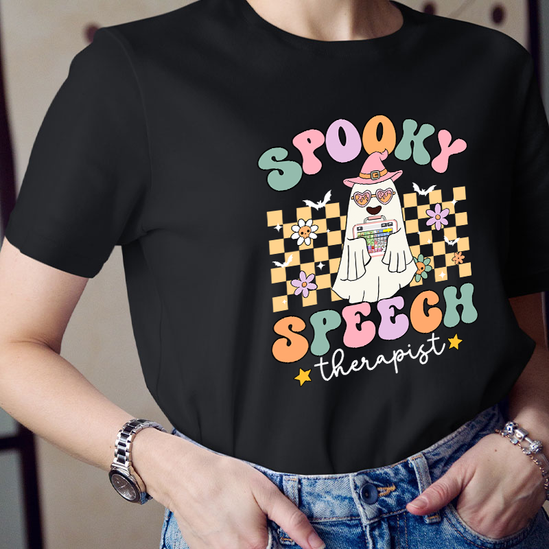Spooky Speech Therapist Teacher T-Shirt