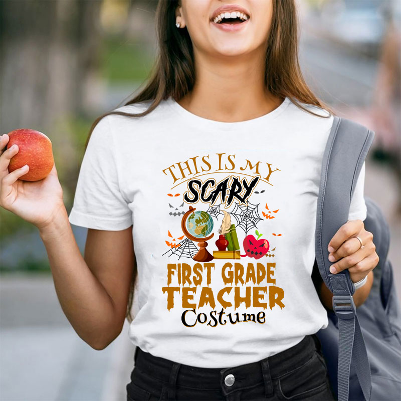 Personalized Grade This Is My Scary Costume Teacher T-Shirt