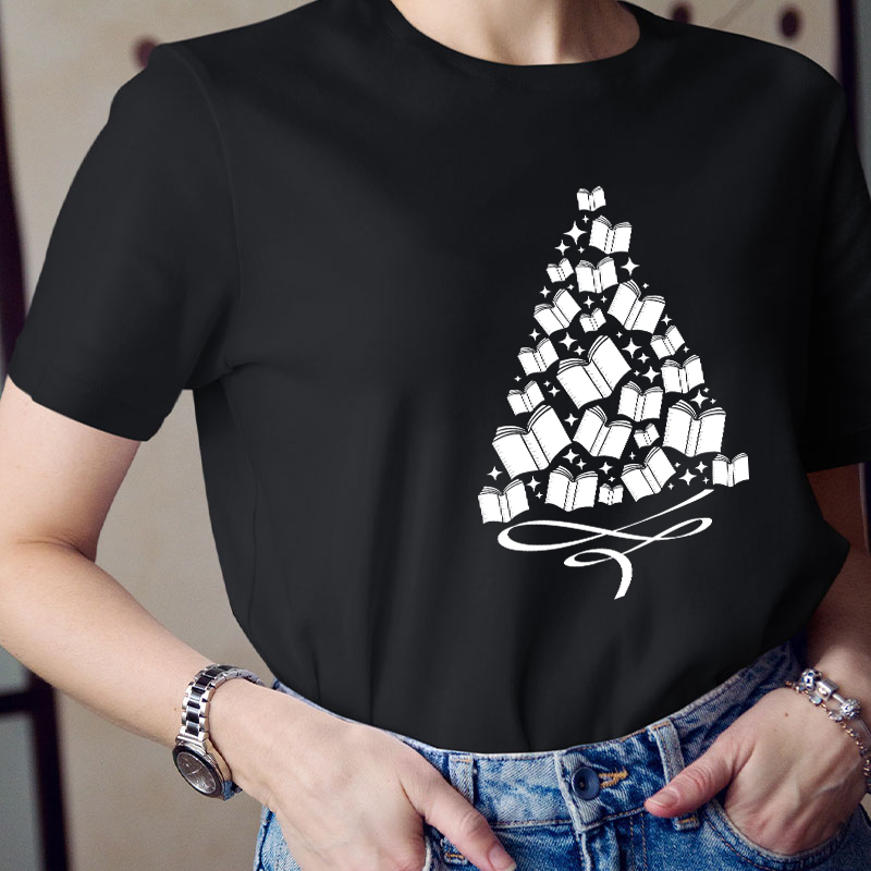 A Christmas Tree Of Books Teacher T-Shirt