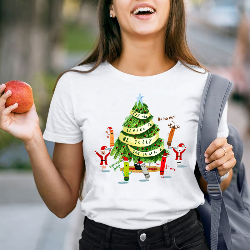 Tis The Season To Be Jolly Teacher T-Shirt