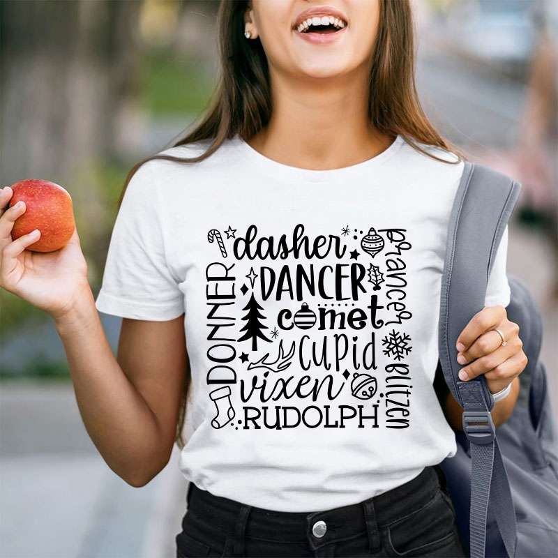 Dancer Cupid Rudolph Teacher T-Shirt
