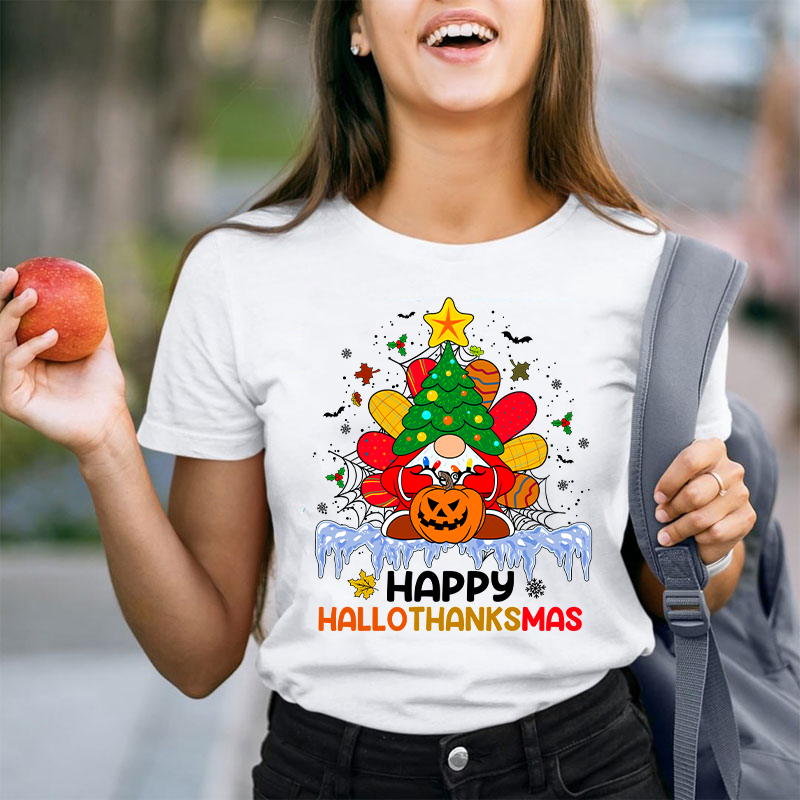 Happy Hallothanksmas Teacher T-Shirt