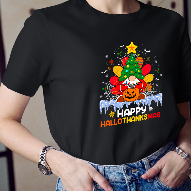 Happy Hallothanksmas Teacher T-Shirt