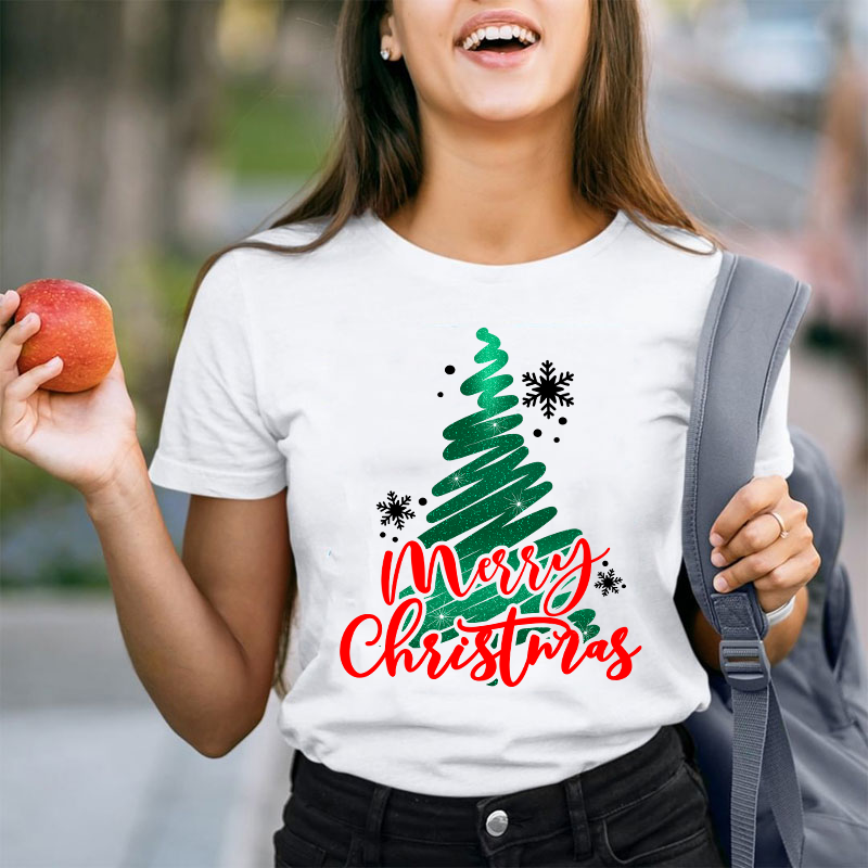 Sparkling Christmas Tree Teacher T-Shirt