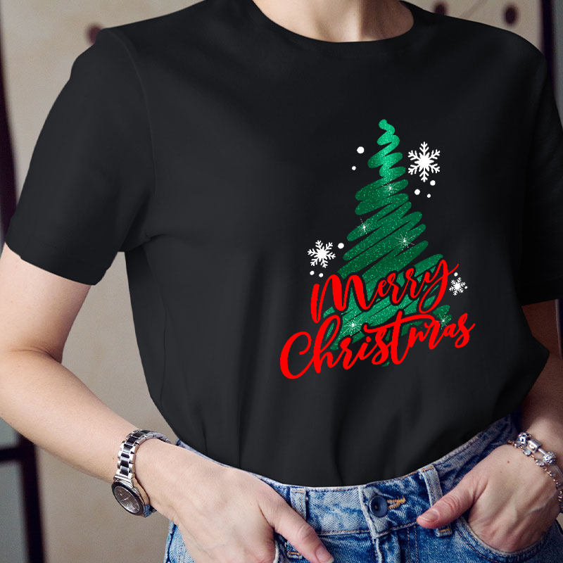 Sparkling Christmas Tree Teacher T-Shirt