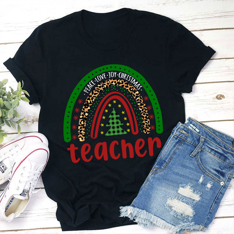 Peace Love Joy Christmas Teacher T-Shirt