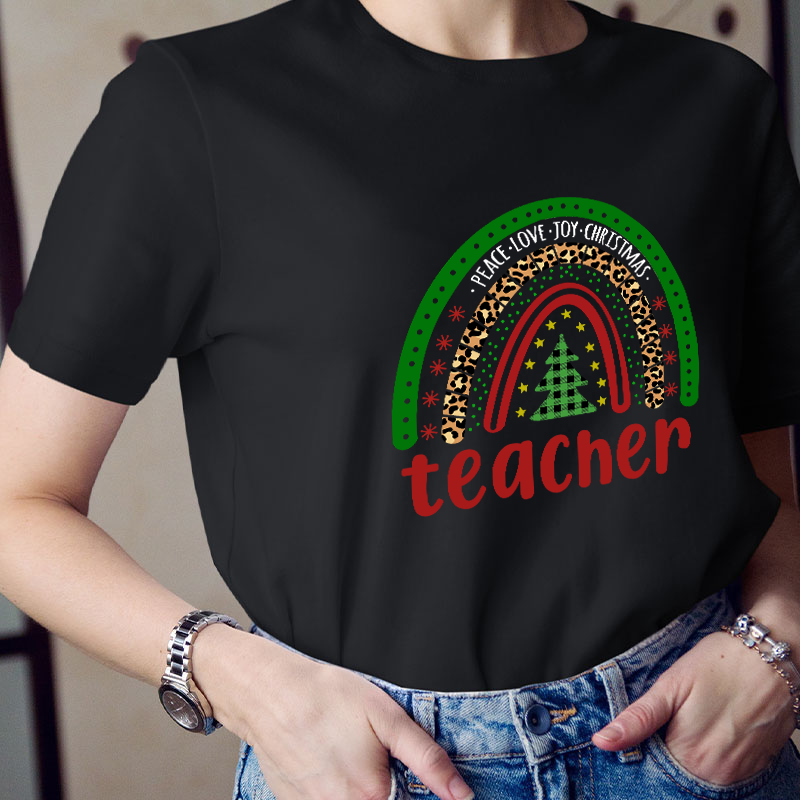 Peace Love Joy Christmas Teacher T-Shirt