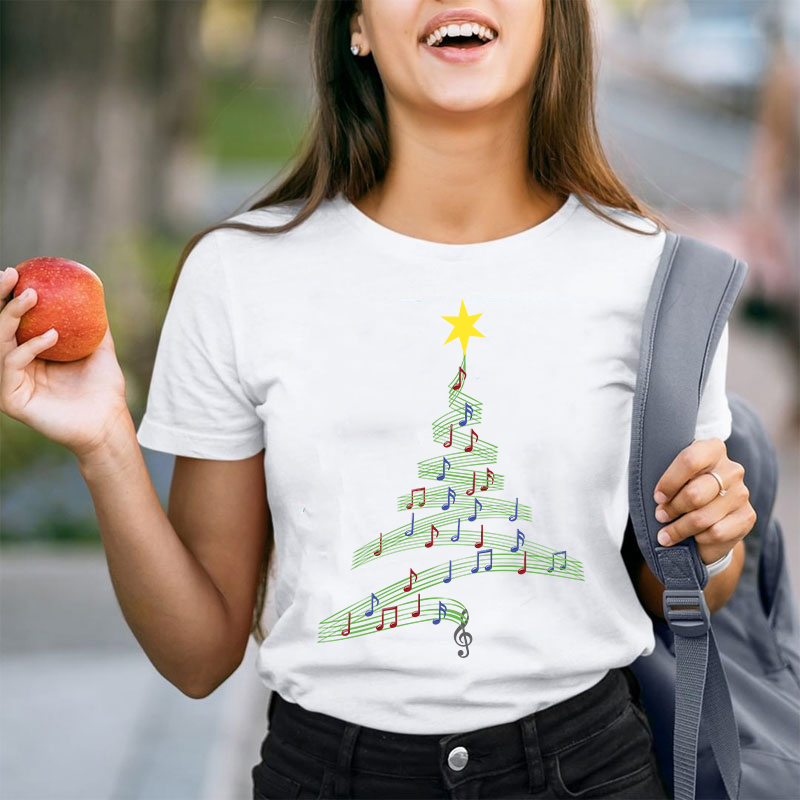 Note Christmas Tree Teacher T-Shirt