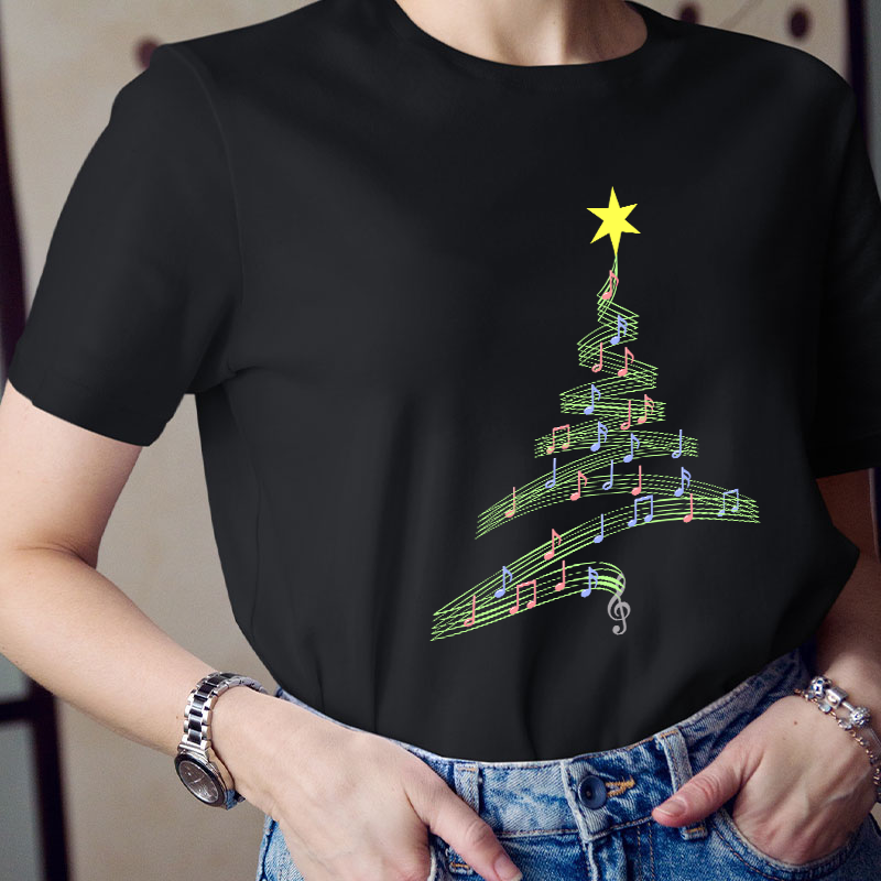 Note Christmas Tree Teacher T-Shirt