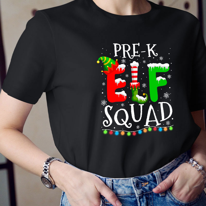 Personalized Elf Squad Teacher T-Shirt