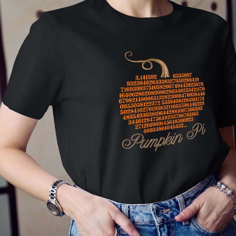 Pumpkin Pi Funny Fall Math Teacher T-Shirt