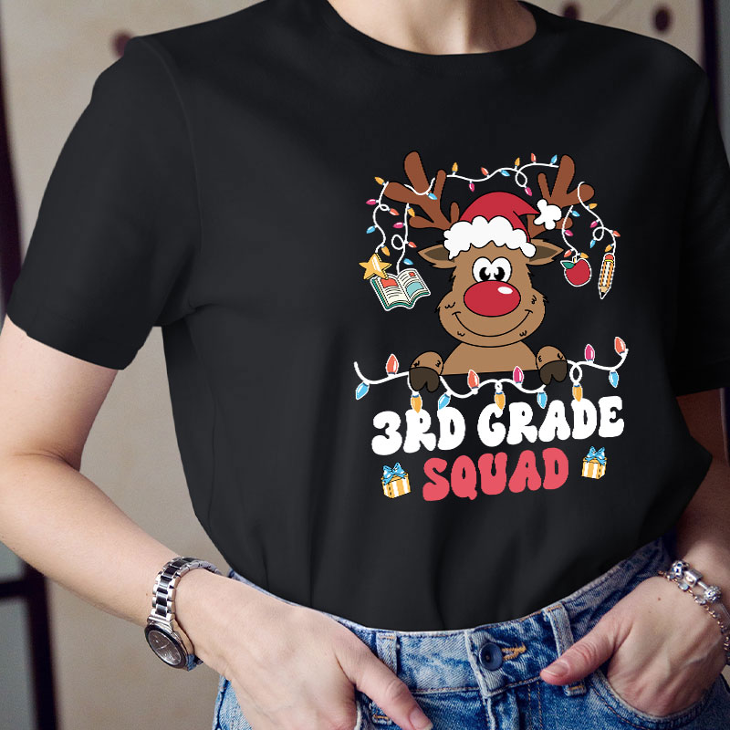 Personalized Grade Elk Squad Teacher T-Shirt