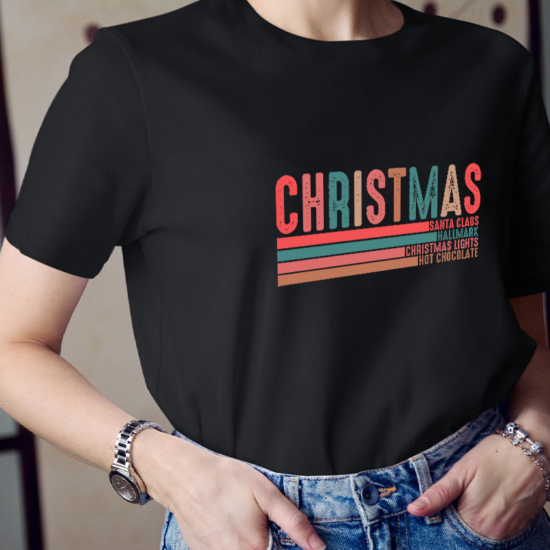 Christmas Santa Claus Hallmark Teacher T-Shirt