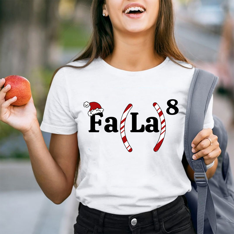 Fala Fun Numbers Christmas Teacher T-Shirt