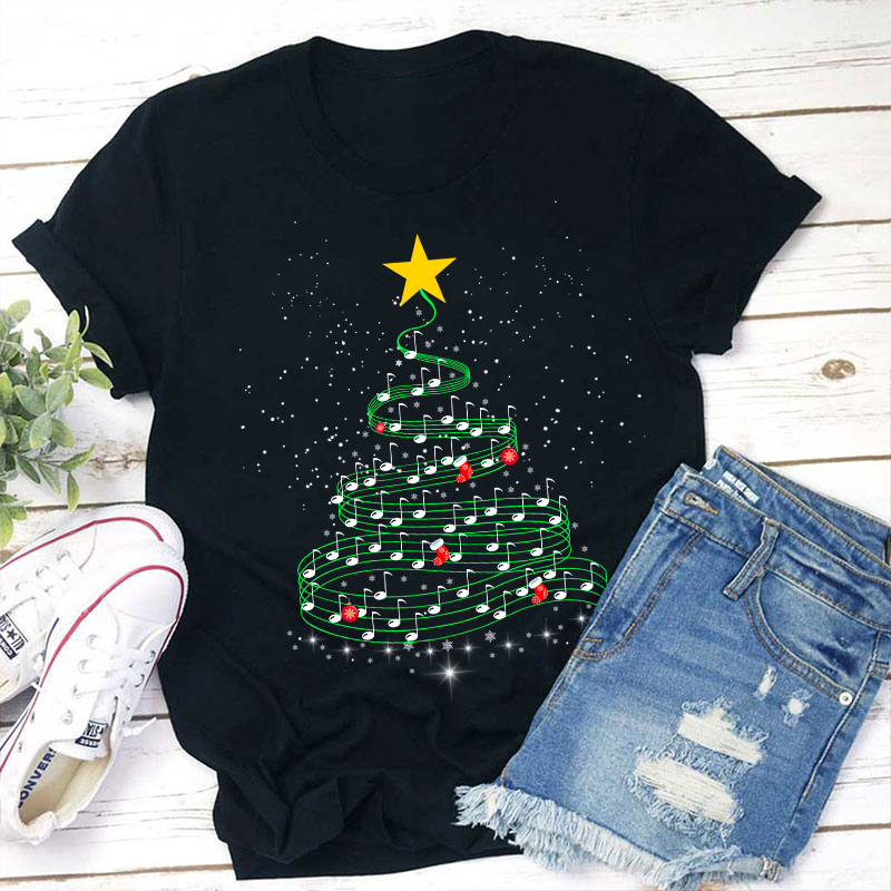 Music Note Christmas Tree Teacher T-Shirt