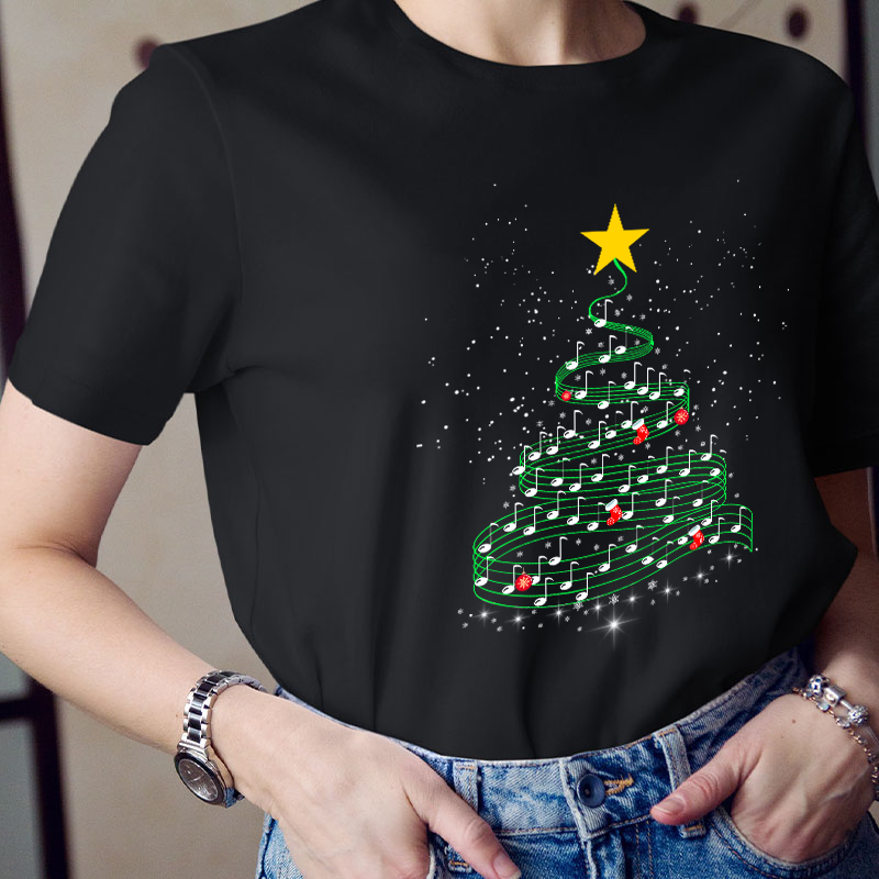 Music Note Christmas Tree Teacher T-Shirt