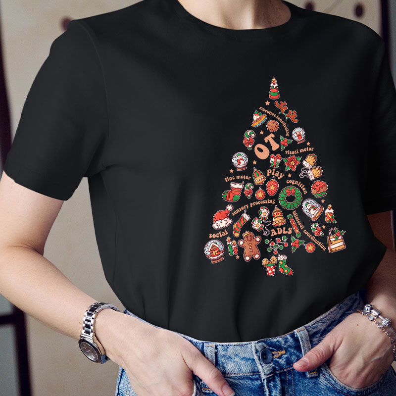 OT Christmas Tree Teacher T-Shirt