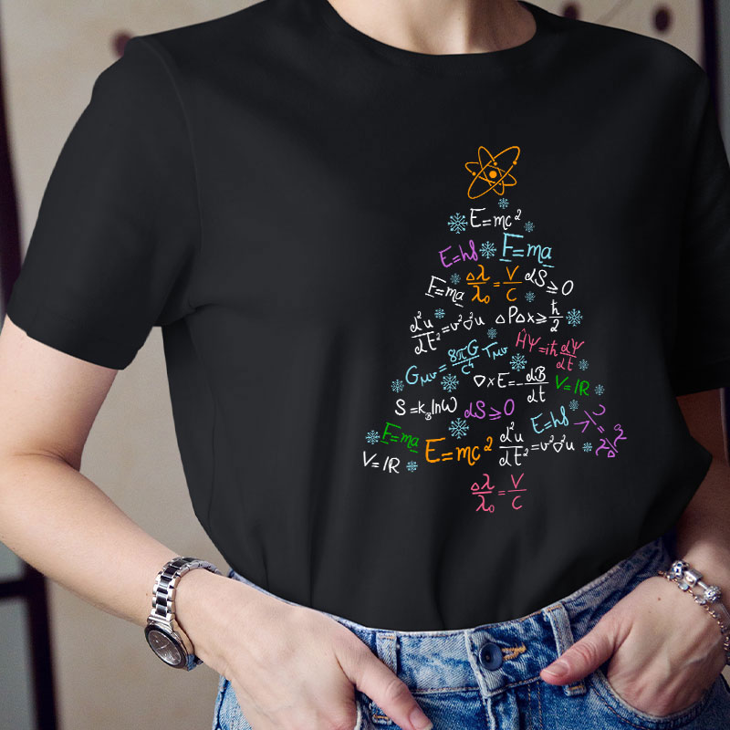 Chemical Formula Christmas Tree Teacher T-Shirt