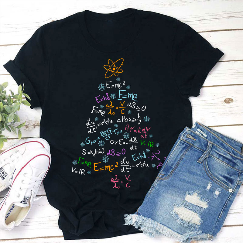 Chemical Formula Christmas Tree Teacher T-Shirt