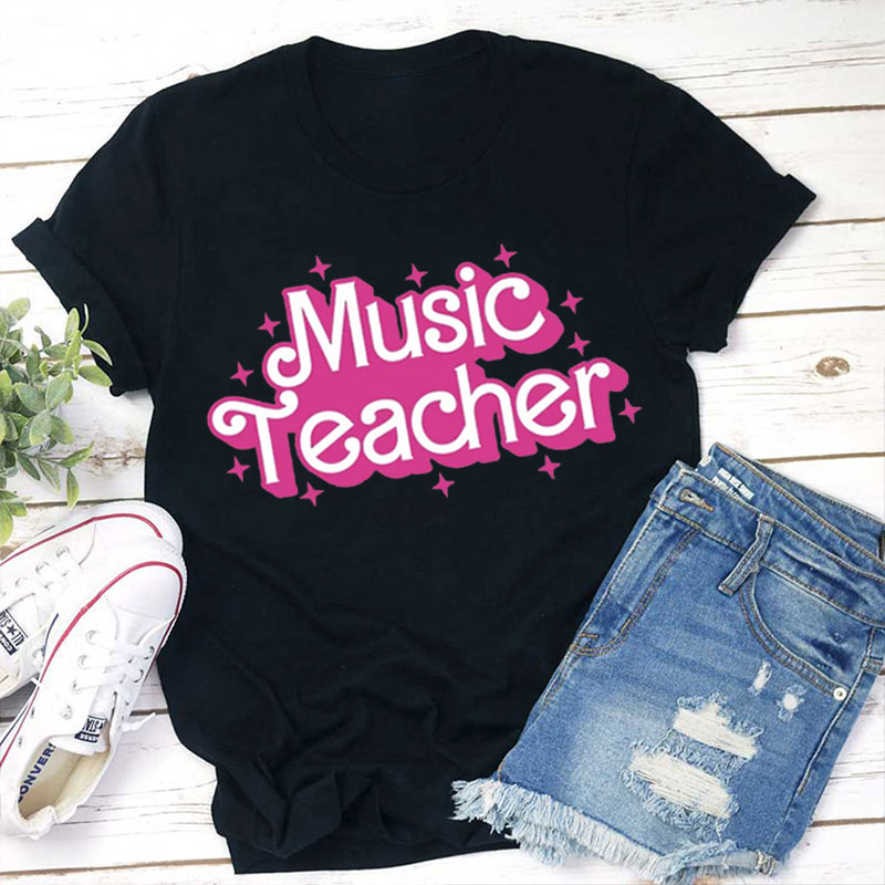 Personalized Grade Pink Teacher T-Shirt