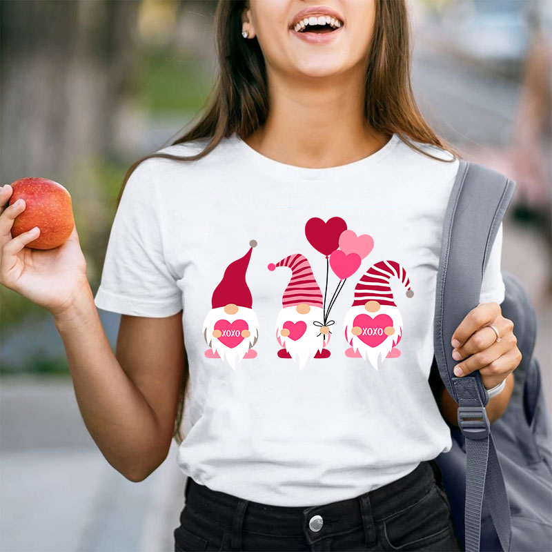 Gnome Valentine XOXO Teacher T-Shirt