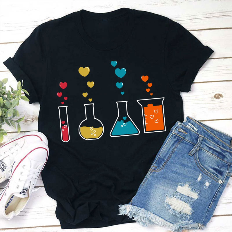 Cute Chemistry Hearts Teacher T-Shirt