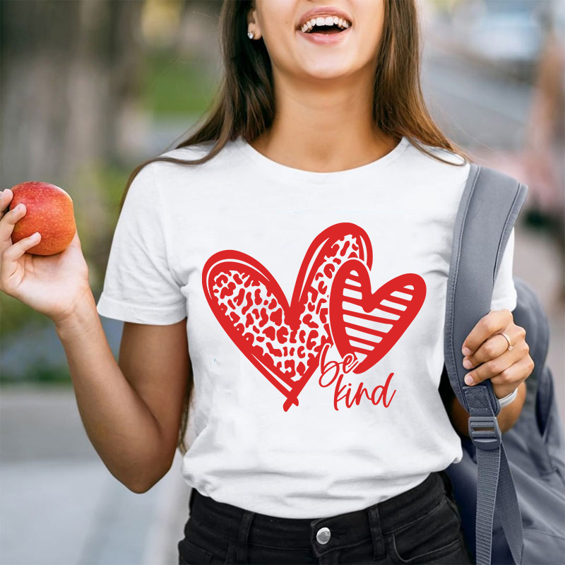 Be Kind Love Heart Teacher T-Shirt