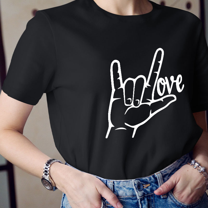 Peace Sign Love Teacher T-Shirt