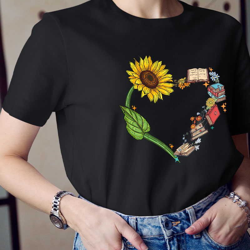 Book Heart Teacher T-Shirt