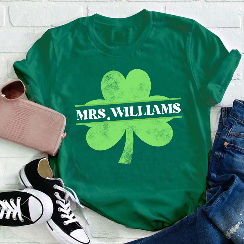 Personalized Clover Teacher T-Shirt