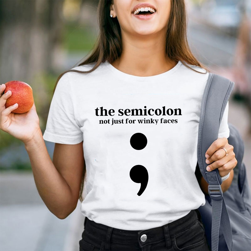 Semicolon Punctuation English Teacher T-Shirt