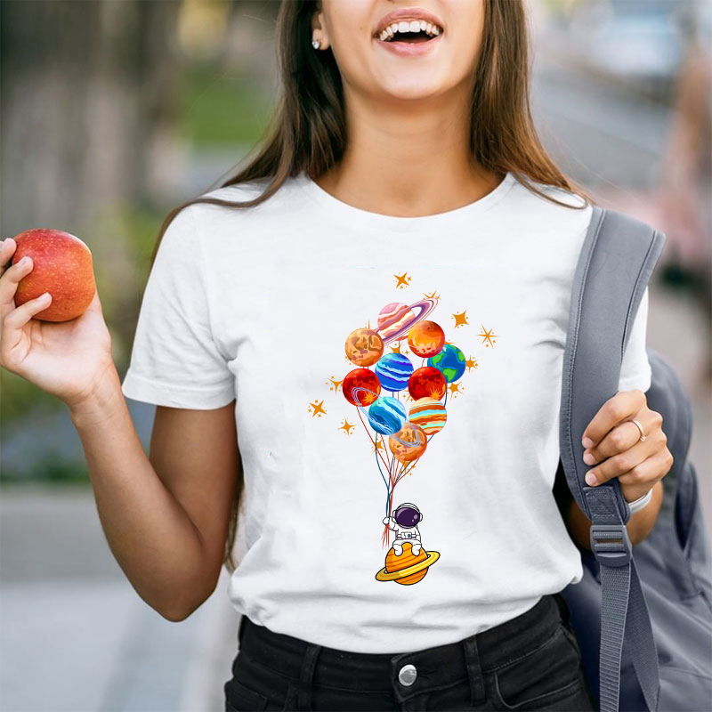 Space Balloon Astronaut Space Teacher T-Shirt