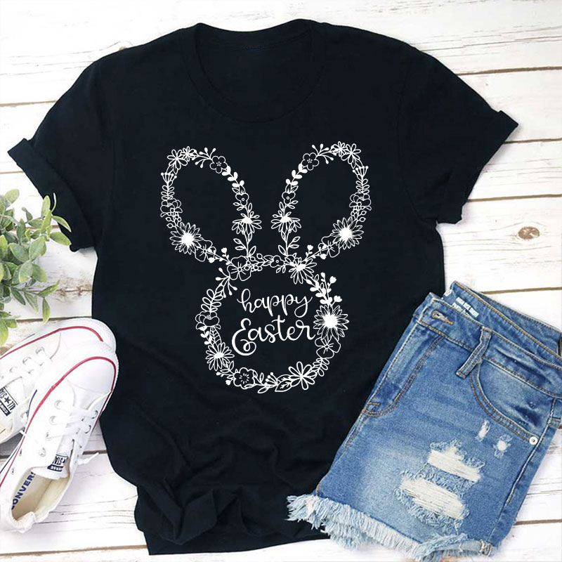 Wildflower Easter Bunny Teacher T-Shirt
