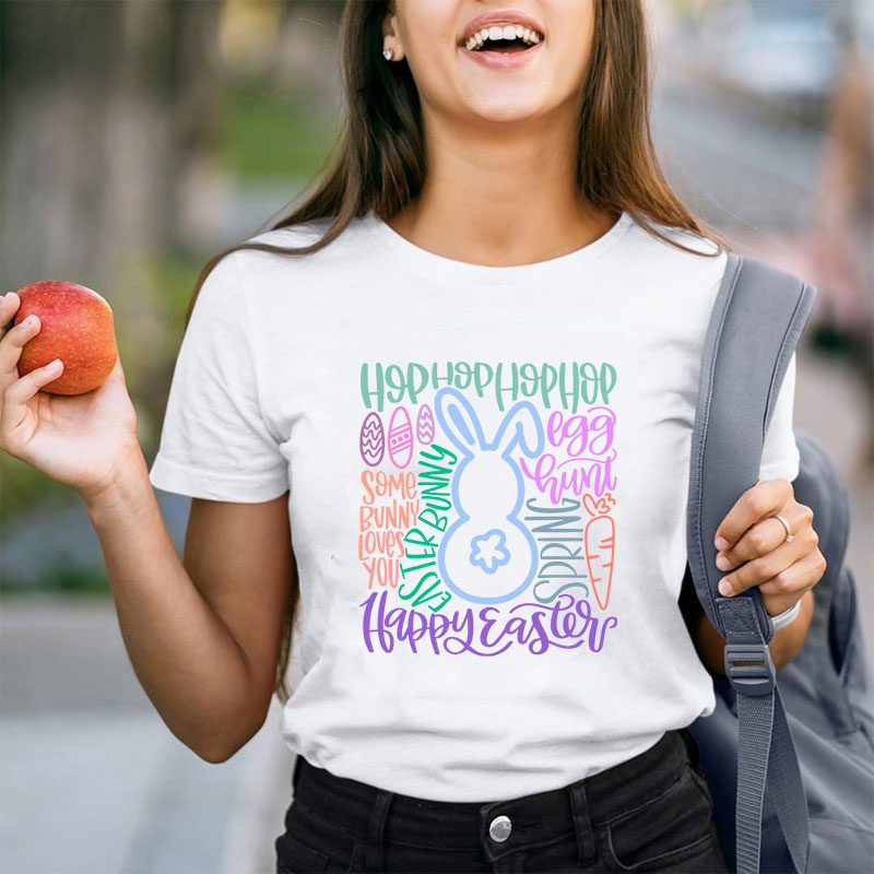 Happy Happy Easter Bunny Teacher T-Shirt