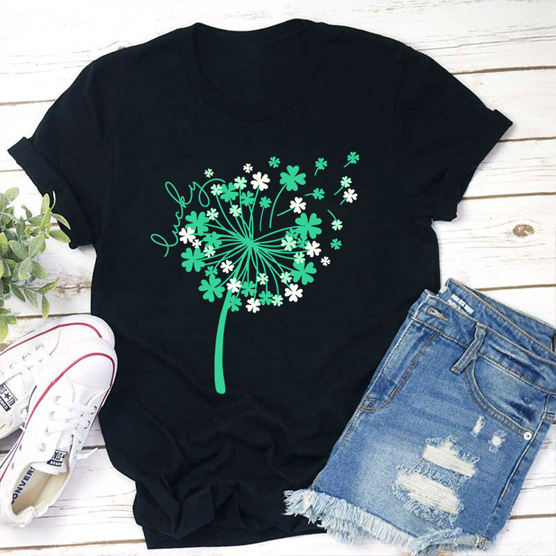 St Patricks Day Dandelion Teacher T-Shirt