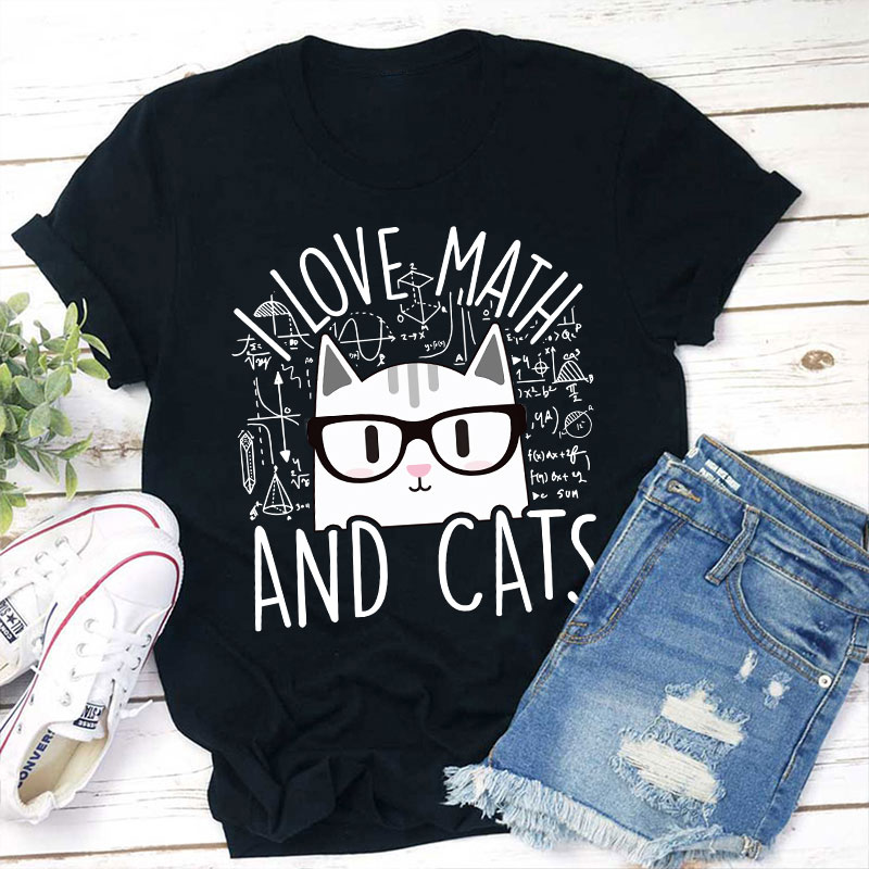 I Love Math And Cute Cats T-Shirt