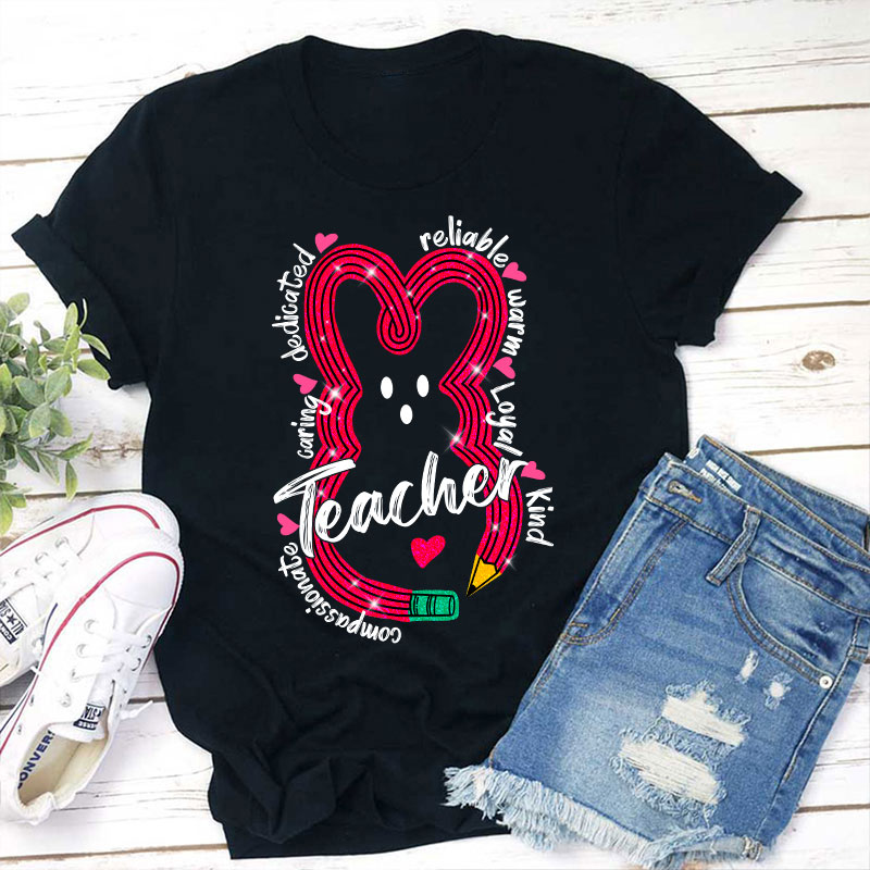 Bunny Pencil Teacher T-Shirt