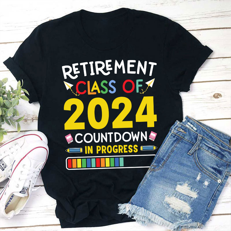 Personalized Countdown On Progress Retirement Teacher T-Shirt