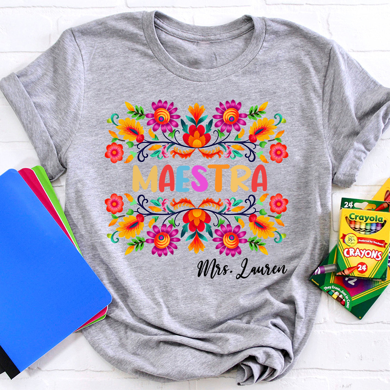 Personalized Name Maestra Teacher T-Shirt